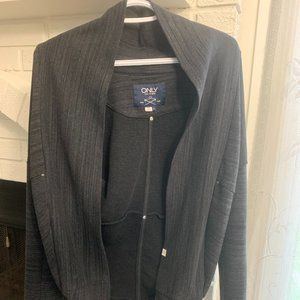 Long open front cowl neck cardigan
